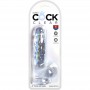 KING COCK CLEAR PENE REALiSTICO CON TESTiCULOS 135 CM TRANSPARENTE