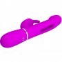 PRETTY LOVE KAMPAS VIBRADOR RABBIT 3 EN 1 MULTIFUNCIoN CON LENGUA FUCSIA