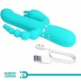 PRETTY LOVE CAMMY TRIPLE VIBRADOR RABBIT MULTIFUNCIoN 4 EN 1 AZUL