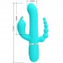 PRETTY LOVE CAMMY TRIPLE VIBRADOR RABBIT MULTIFUNCIoN 4 EN 1 AZUL