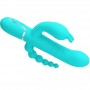 PRETTY LOVE CAMMY TRIPLE VIBRADOR RABBIT MULTIFUNCIoN 4 EN 1 AZUL