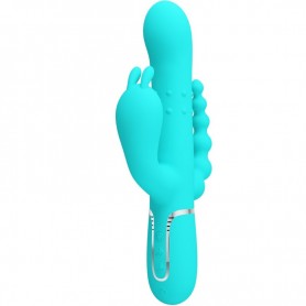 PRETTY LOVE CAMMY TRIPLE VIBRADOR RABBIT MULTIFUNCIoN 4 EN 1 AZUL