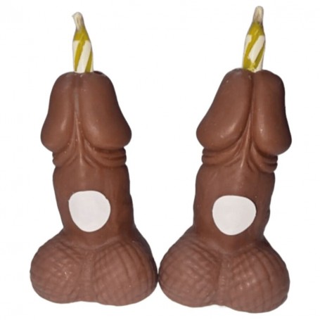 DIABLO PICANTE PENES TONO OSCURO VELAS NuMEROS CUMPLEANOS 2 UNIDADES