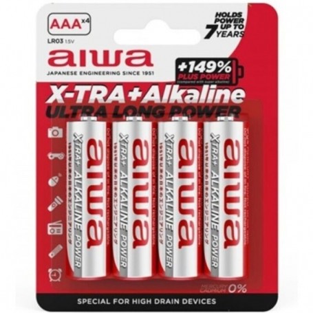 AIWA X TRA ALKALINE PILA ALCALINA AAA LR03 BLISTER4