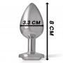 INTENSE PLUG ANAL METAL ALUMINIO CON CRISTAL PLATA TALLA M