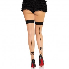 LEG AVENUE 1963 MEDIAS DE SPANDEX CON COSTURA TRASERA NEGRO TALLA uNICA