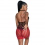 SUBBLIME 952242 VESTIDO DE REJILLA ELaSTICO DEGRADADO ROJO Y NEGRO TALLA uNICA