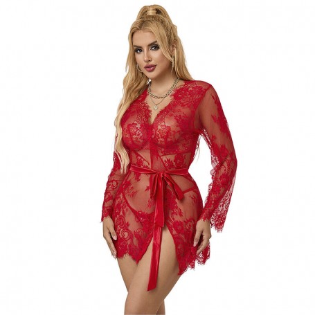 SUBBLIME 953782 CAMISoN DE ENCAJE TANGA ROJO L XL