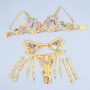 SUBBLIME 954352 SUJETADOR TANGA LIGUEROS DISENO FLORAL AMARILLO L XL