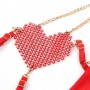 SUBBLIME 955519 CONJUNTO SUJETADOR CON CADENAS Y CORAZoN DE MALLA ROJO S M