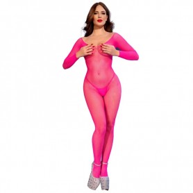 CHILIROSE CR 4894 BODYSTOCKING MALLA ROSA NEON S M