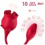ARMONY ROSA SUCCIONADOR DE CLiTORIS VIBRADOR 10 MODOS ROJO