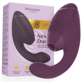 WOMANIZER DUO NEXT ESTIMULADOR VIBRADOR DUAL CLiTORIS PUNTOG MORADO
