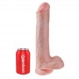 KING COCK DILDO REALISTA CON TESTiCULOS Y VENTOSA 38 CM COLOR NATURAL
