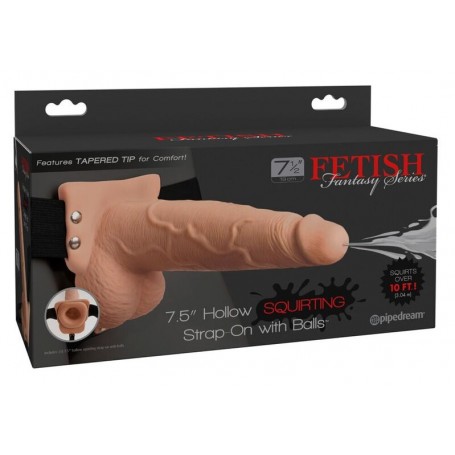 FETISH FANTASY SERIES ARNeS AJUSTABLE PENE REALiSTICO CON TESTiCULOS SQUIRTING 19 CM