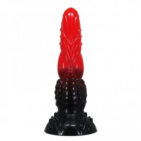 POWER MONSTERS FIRE DRAGON DILDO FANTASiA CON VENTOSA 245 CM Ø 58 CM ROJO Y NEGRO