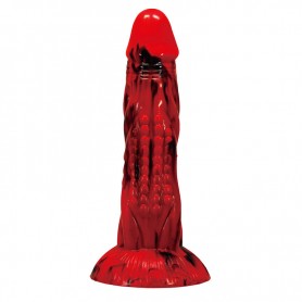 POWER MONSTERS MINOTAUR DILDO FANTASiA CON VENTOSA 21 CM Ø 5 CM ROJO Y NEGRO