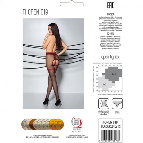 PASSION TIOPEN 019 MEDIAS NEGRO ROJO 1 2 20 DEN