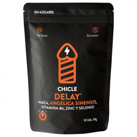 WUG DELAY Chicle funcional con Zinc Selenio y Vitamina B6 para mayor control y resistencia en los momentos intimos