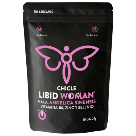 WUG LIBID WOMAN Chicle funcional con Maca Ginseng Femenino y Zinc para potenciar la vitalidad femenina
