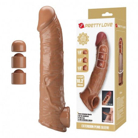 PRETTY LOVE FUNDA EXTENSORA PARA PENE AJUSTABLE 26 CM Ø 4 CM COLOR NATURAL