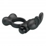 PRETTY LOVE ANILLO VIBRADOR PARA PENE CON ESTIMULADOR DE CONEJITO 10 FUNCIONES NEGRO