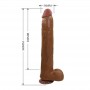 PRETTY LOVE DANY DILDO REALiSTICO FLEXIBLE CON VENTOSA 36 CM Ø 56 CM MARRoN