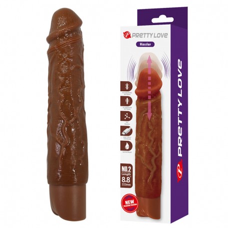 PRETTY LOVE KESSLER DILDO VIBRADOR REALISTA 10 MODOS DE VIBRACIoN Y 10 DE EMPUJE 22 CM MARRoN