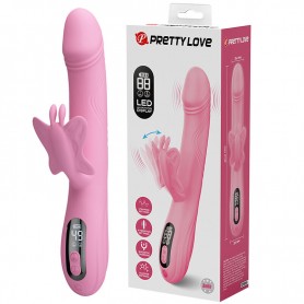 PRETTY LOVE BELLA VIBRADOR RABBIT CON ESTIMULACIoN MARIPOSA Y LED ROSA
