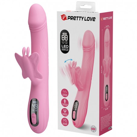 PRETTY LOVE BELLA VIBRADOR RABBIT CON ESTIMULACIoN MARIPOSA Y LED ROSA