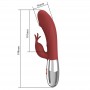 PRETTY LOVE VIBRADOR RABBIT ROSEWOOD 30 FUNCIONES RECARGABLE USB ROJO