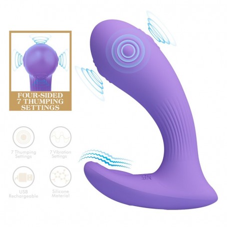 PRETTY LOVE ANDROMEDA VIBRADOR DE DOBLE ESTIMULACIoN RECARGABLE MORADO