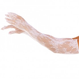 LEG AVENUE GUANTES RED FLORAL BLANCO