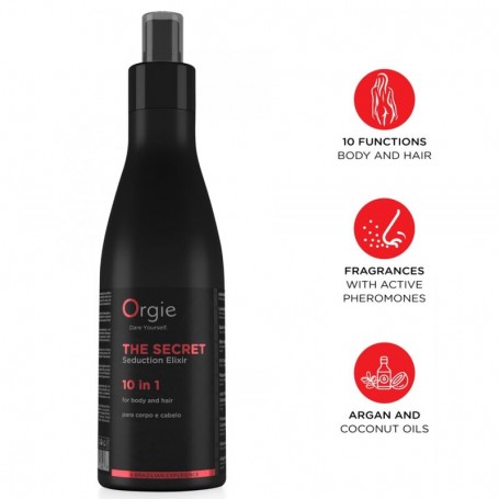 ORGIE THE SECRET SEDUCTION ELIXIR 10 EN 1 LOCIoN PARA CUERPO Y CABELLO 200 ML