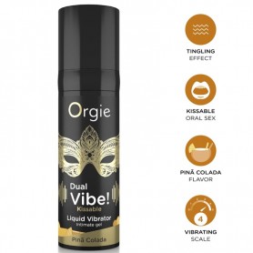 ORGIE DUAL VIBE PINA COLADA GEL iNTIMO BESABLE EFECTO VIBRANTE 15 ML