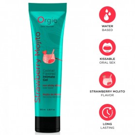 ORGIE LUBRICANTE GEL iNTIMO BESABLE BASE DE AGUA COCKTAIL MOJITO DE FRESA 100 ML