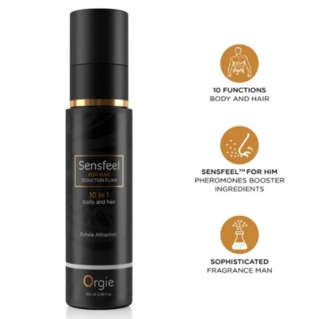 ORGIE SENSFEEL ELIXIR DE SEDUCCIoN PARA HOMBRE 10 EN 1 CUERPO Y CABELLO 100 ML
