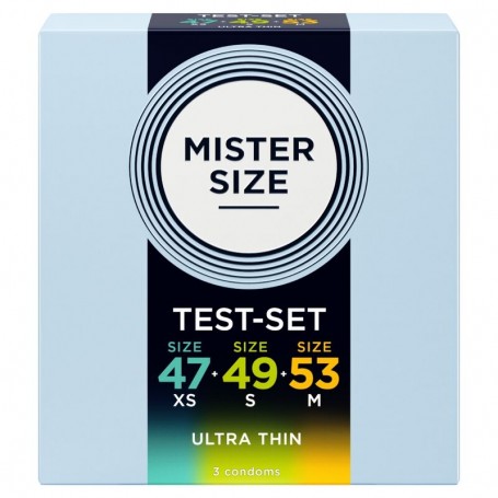 MISTER SIZE PACK MUESTRA PRESERVATIVOS TALLA 47 49 53 MM 3 UNIDADES