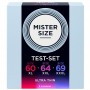 MISTER SIZE PACK MUESTRA PRESERVATIVOS TALLA 60 64 69 MM 3 UNIDADES