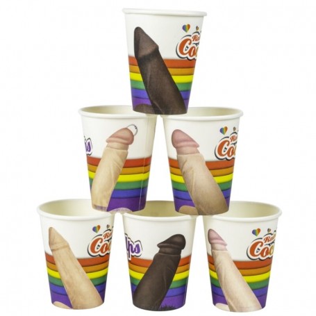 SPENCER FLEETWOOD COCKUPS SET DE 6 VASOS DE FIESTA CON DIBUJOS DE PENES