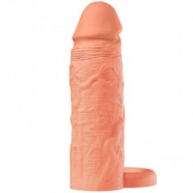 HIDDEN DESIRE INFERNO FUNDA EXTENSORA DE SILICONA LiQUIDA CON ANILLO 18 CM Ø 45 CM COLOR PIEL