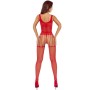 PASSION BS119 BODYSTOCKING FLORAL ROJO