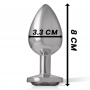 INTENSE PLUG ANAL METAL ALUMINIO CON CRISTAL NEGRO TALLA M