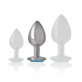 INTENSE PLUG ANAL METAL ALUMINIO CON CRISTAL AZUL TALLA M