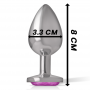 INTENSE PLUG ANAL METAL ALUMINIO CON CRISTAL ROSA TALLA M