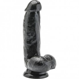 GET REAL DILDO 12 CM CON TESTiCULOS NEGRO