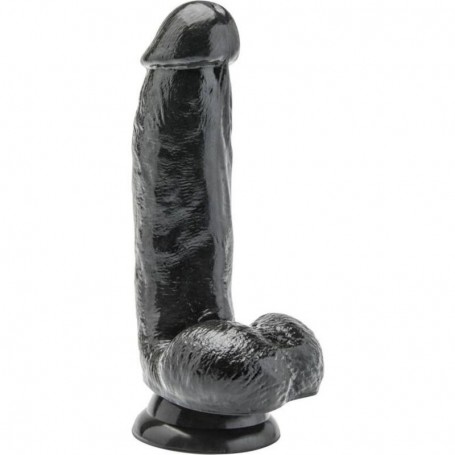 GET REAL DILDO 12 CM CON TESTiCULOS NEGRO