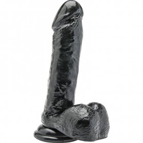 GET REAL DILDO 18 CM CON TESTiCULOS NEGRO