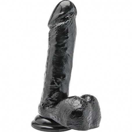 GET REAL DILDO 18 CM CON TESTiCULOS NEGRO