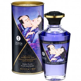 SHUNGA ACEITE MASAJE EFECTO CALOR SABOR FRUTAS EXoTICAS 100 ML